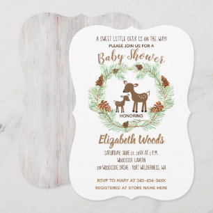 Hirschwald Pine Forest Kinderdusche Einladung