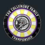 Hirschwald Ziel bullseye Kunst Dartscheibe<br><div class="desc">Kräftiges kreisförmiges Design eines Hirsches mit Ankerplätzen im Wald und einem kühnen Zielüberlagerungen.</div>