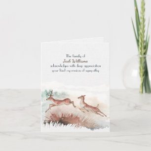 Hirschwasserfarbe für Beileid Danke Karte