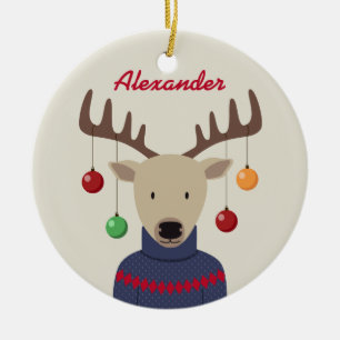 Hirschweih Keramikornament