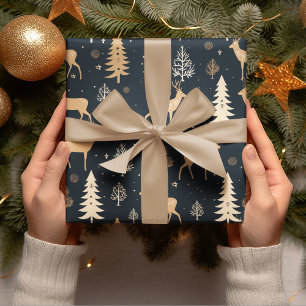 Hirschweih Navy Blue Geschenkpapier