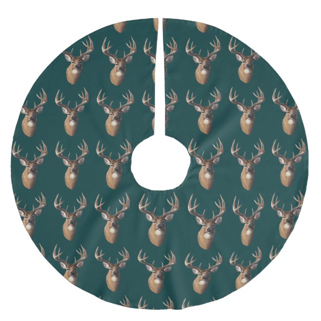 Hirschweih-Rock Polyester Weihnachtsbaumdecke (Vorderseite)