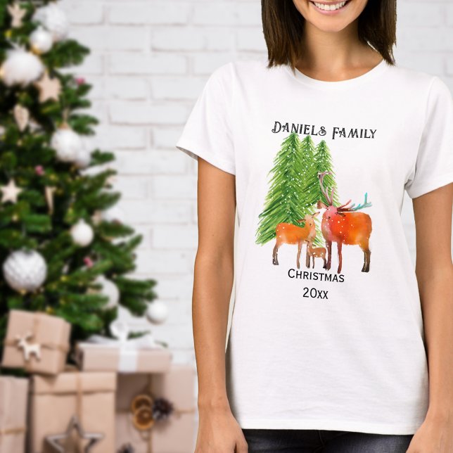 Hirschweihnachtsfamilie T-Shirt (Von Creator hochgeladen)