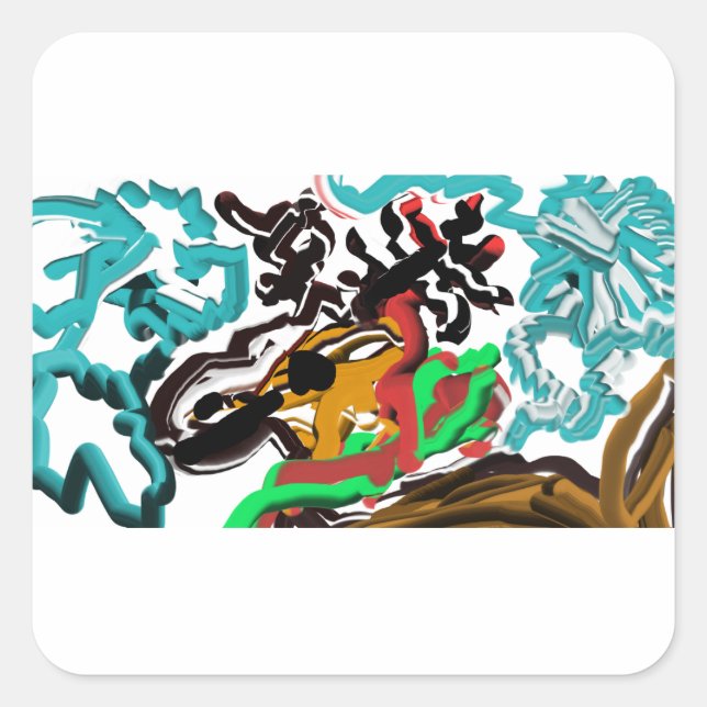 Hirschwinter Quadratischer Aufkleber (Vorderseite)