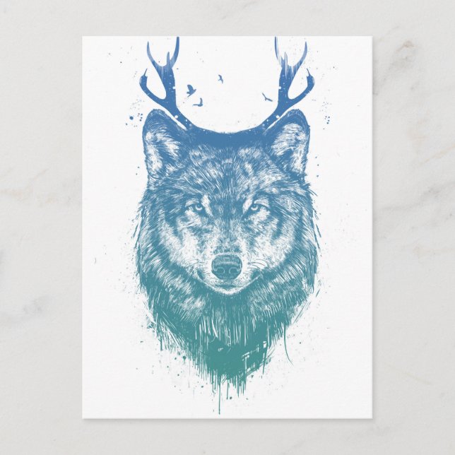 Hirschwolf Postkarte (Vorderseite)