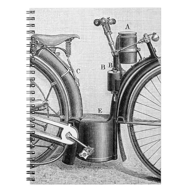 Hirse-Motorrad, 1895 Notizblock (Vorderseite)