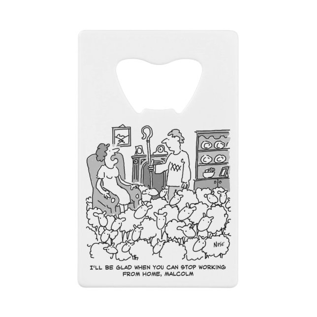 Hirte arbeitete mit seiner Schafe von Zuhause Geldbeutel Flaschenöffner (Vorderseite)