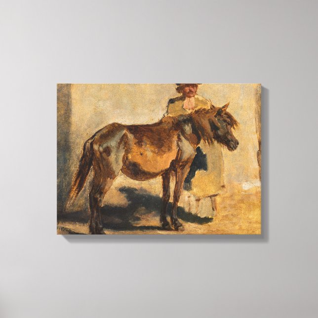 Hirte mit Pferd (Pferde) Leinwanddruck (Vorderseite)