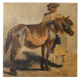 Hirte mit Pferd (Pferdeart) Fliese