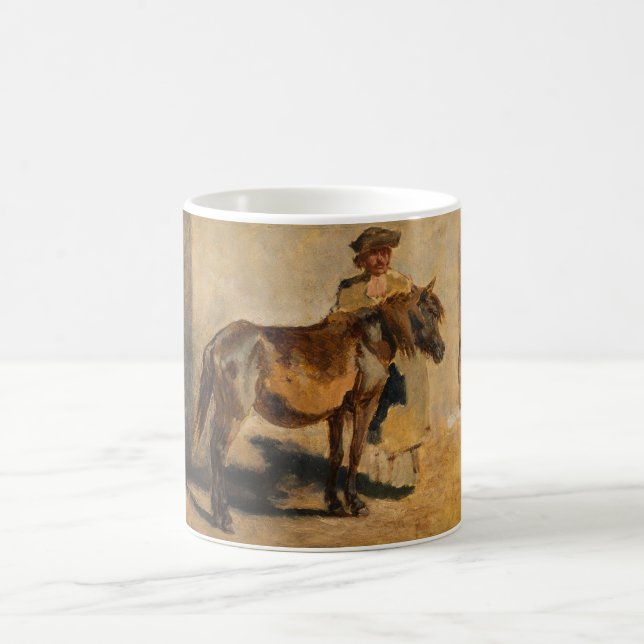 Hirte mit Pferd (Reitkunst) Kaffeetasse (Mittel)
