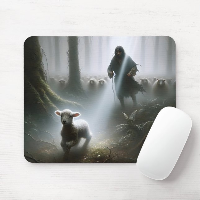 Hirte retten ein Lamm Mousepad (Mit Mouse)