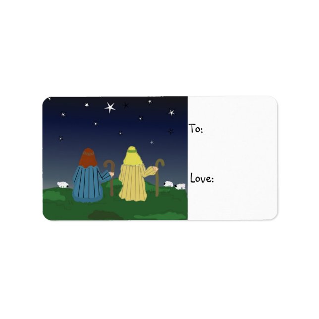 Hirten auf der Geschenkmarke Adressaufkleber (Vorne)