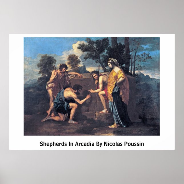 Hirten in Arcadia von Nicolas Poussin Poster (Vorne)