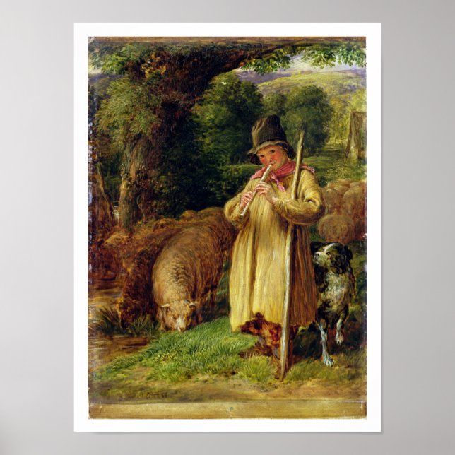 Hirtenjunge, 1831 (Öl auf Tafel) Poster (Vorne)
