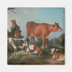 Hirtenszene mit einem cowherd magnet