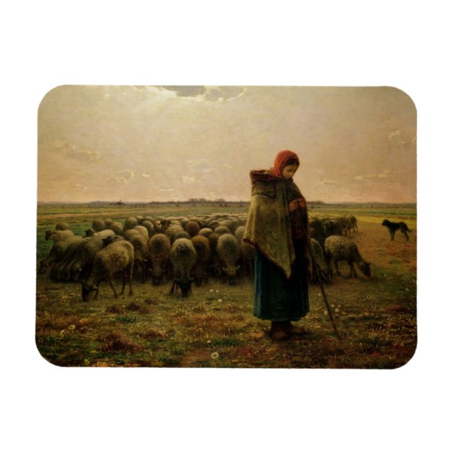 Hirtin mit ihrer Flock, 1863 Magnet (Horizontal)