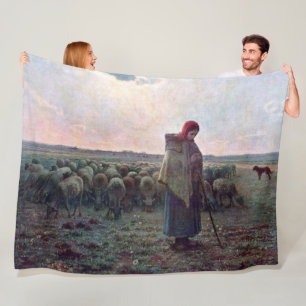 Hirtin mit ihrer Flock, Jean-Francois Millet Fleecedecke