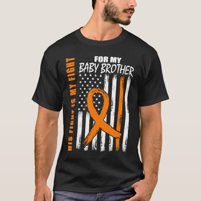 His Fight Is My Fight Baby Brother Leukemia Awaren T-Shirt (Vorderseite)