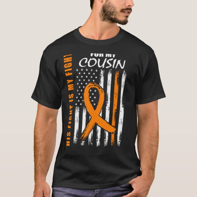 His Fight Is My Fight Cousin Leukemia Awareness Fl T-Shirt (Vorderseite)