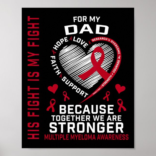 His Fight Is My Fight Dad Multiple Myeloma Awarene Poster (Vorne)