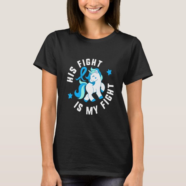 His Fight is My Fight Diabetes T1 Awareness Cute U T-Shirt (Vorderseite)