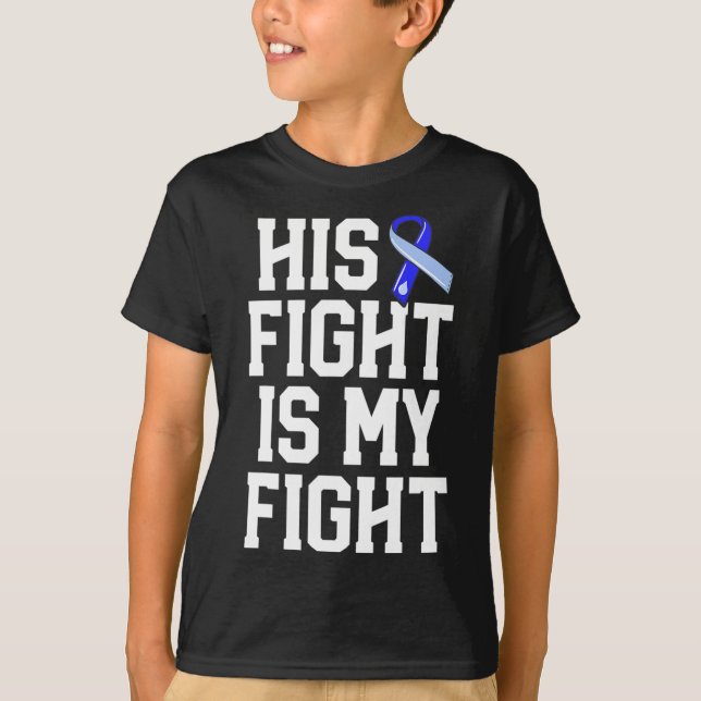 His Fight Is My Fight Hydrocephalus Awareness Blue T-Shirt (Vorderseite)