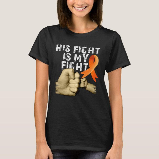 His Fight Is My Fight MS  Multiple Sclerosis Aware T-Shirt (Vorderseite)