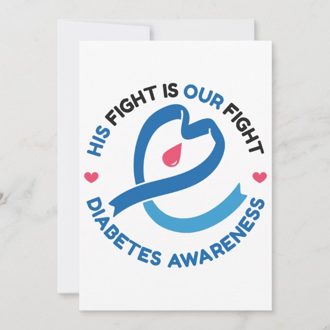 His Fight Is Our Fight – Diabetes Awareness Einladung (Vorderseite)