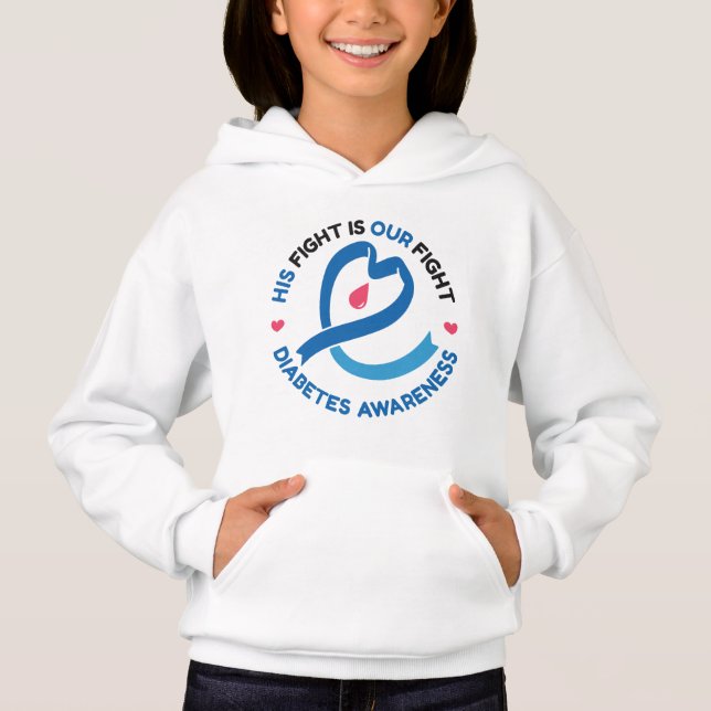 His Fight Is Our Fight – Diabetes Awareness Hoodie (Vorderseite)