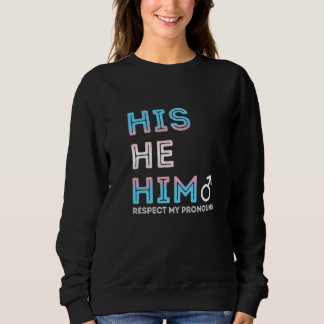 His He Him Respect My Pronouns Trans Transgender P Sweatshirt