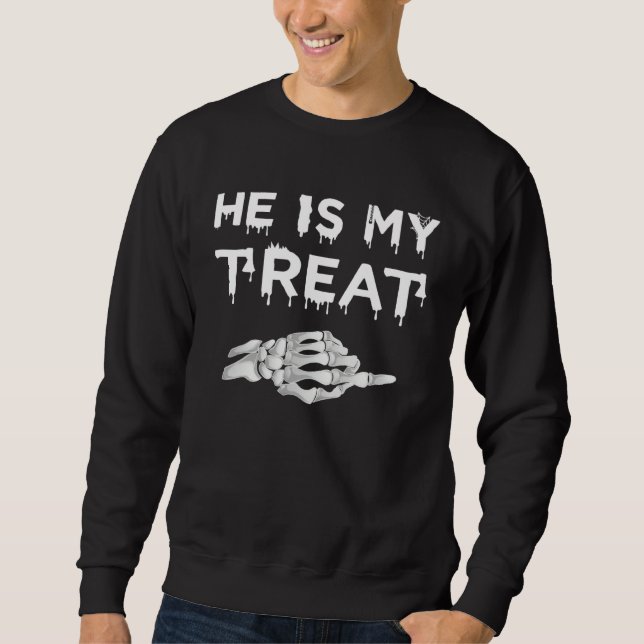 His Her Matching Halloween Costume Women  Couples Sweatshirt (Vorderseite)