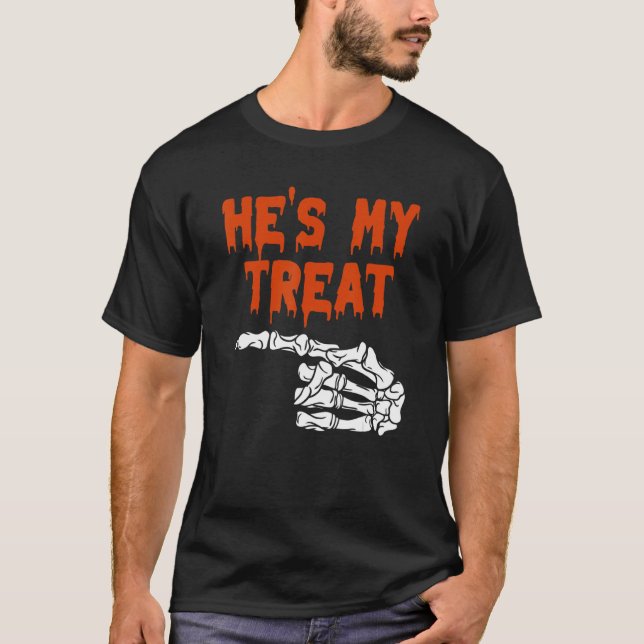 His Her Matching Halloween Costume Women  Couples T-Shirt (Vorderseite)