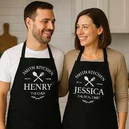 His & Hers Holiday Apron Set Chef and REAL Chef Schürze
