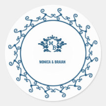 His & Hers Monogram Elegant Floral Initials