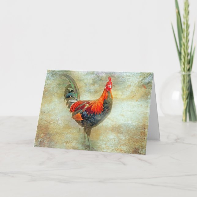 "His Majesty" Rooster Greeting Card/Note Card Karte (Vorderseite)