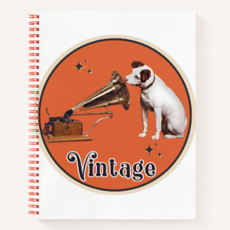 His Master's Voice Orange Vintage Notizbuch