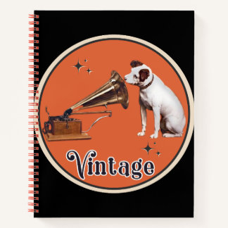 His Master's Voice Orange Vintage Notizbuch