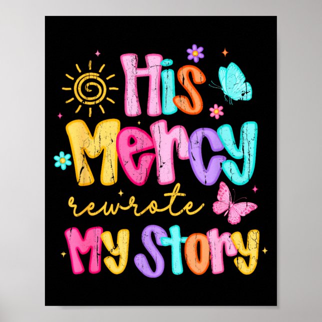 His Mercy Rewrote My Story, Thankful, Fall Christi Poster (Vorne)