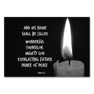 HIs Name ist Prince of Peace Bible Verse Tischnummer