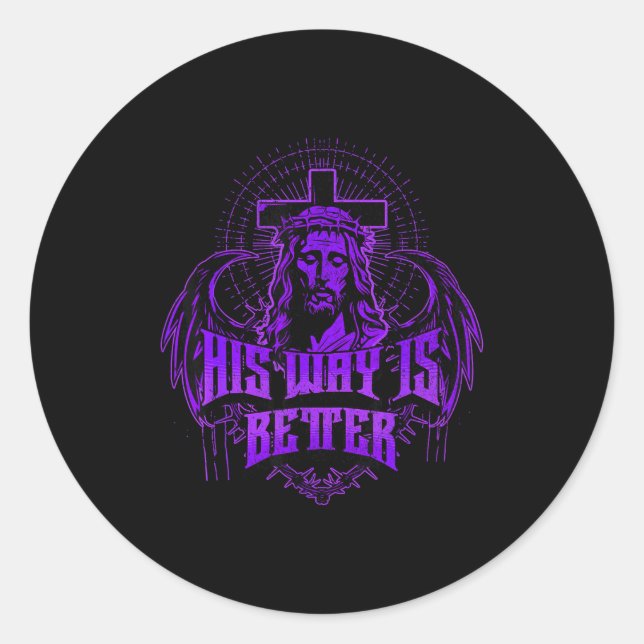 His Way Is Better - Jesus Streetwear  Runder Aufkleber (Vorderseite)