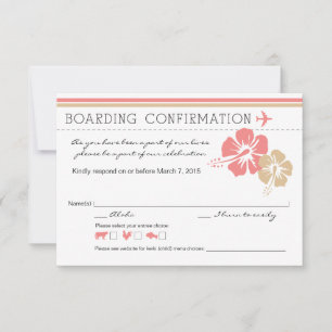 Hisbiscus Blume Boarding Pass UAWG RSVP Karte