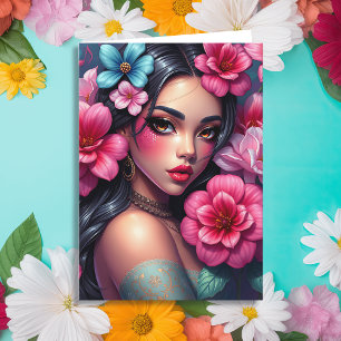 Hispanic Anime Girl   Denken Sie Karte