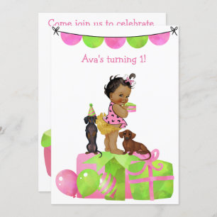 Hispanic Baby Girl Dackel Party Einladung