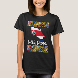 Hispanic Costa Rican Heritage Costa Rica Karte Fla T-Shirt