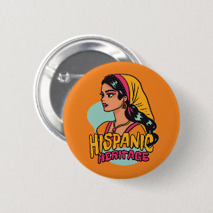 Hispanic Heritage Hand Drawn Hispana Button