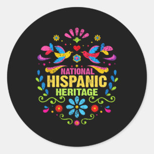 Hispanic Heritage Monat Alle Länder Herz Hand Runder Aufkleber