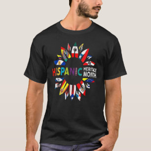 Hispanic Heritage Monat Flaggen Sonnenblume Latino T-Shirt