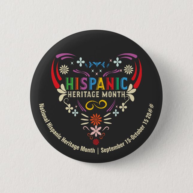 Hispanic Heritage Monat Hispanic Amerikaner Latino Button (Vorderseite)