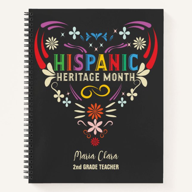 Hispanic Heritage Monat Hispanic Amerikaner Latino Notizbuch (Vorderseite)