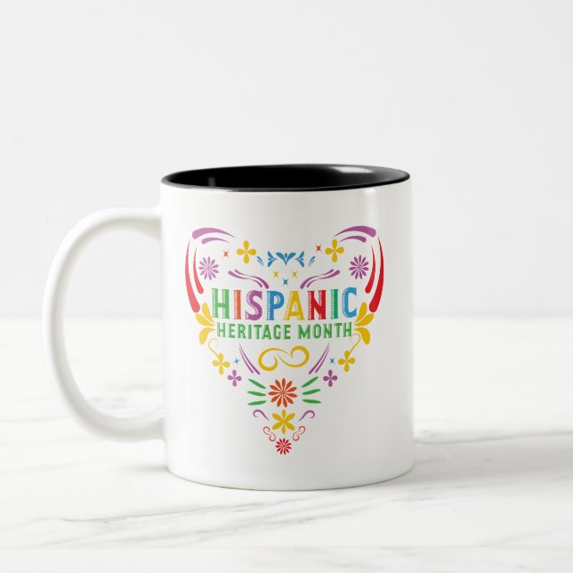 Hispanic Heritage Monat Hispanic Amerikaner Latino Zweifarbige Tasse (Links)